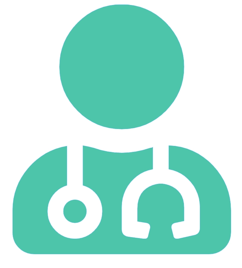 Icon of medical person with stethoscope around neck